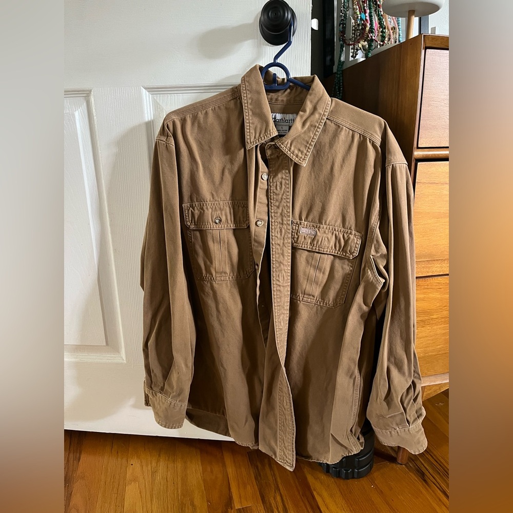 Carhartt Men’s Heavyweight Cotton Long Sleeve Button Down size Large